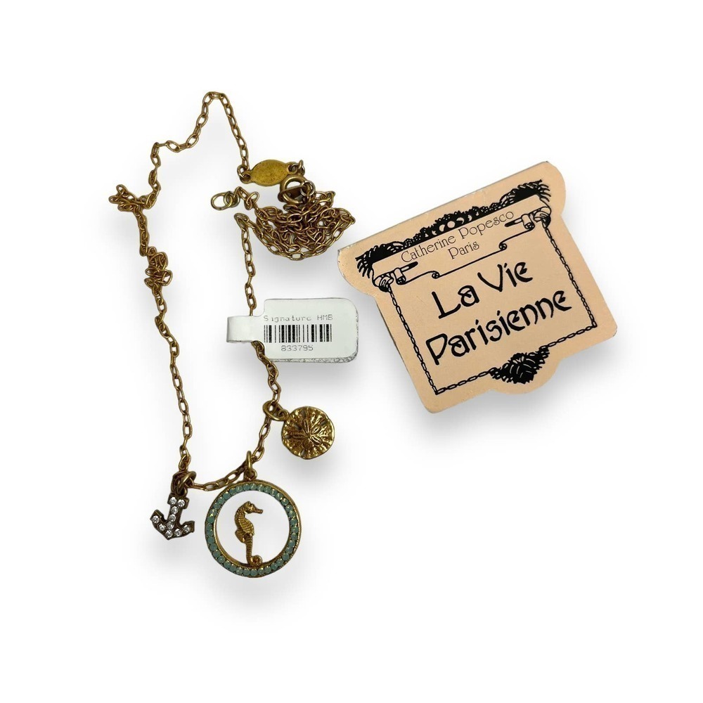 Vintage Catherine Popesco Paris Nautical Charm Swarovski Necklace